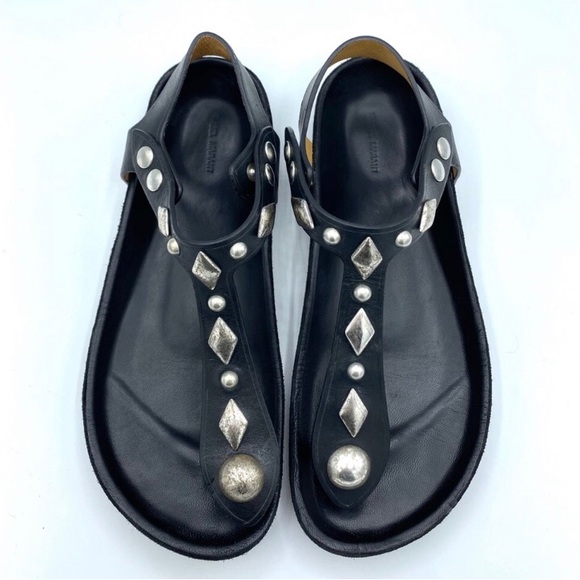 ISABEL MARANT ENAVY LEATHER STUD GLADIATOR SANDALS - Picture 2 of 14